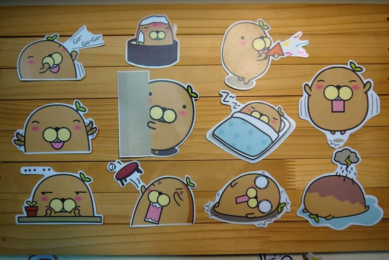 Bucute/行李箱防水PVC貼紙/整組12張(小)