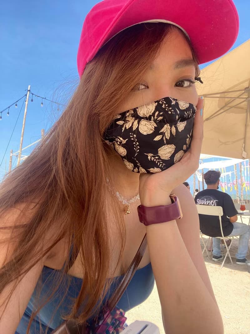 Rose facemask with removable strap - handmade 4 layers 100% double yarn cotton