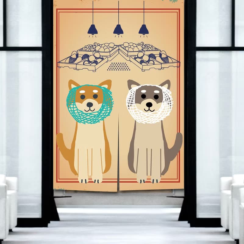 柴犬 門簾 水果網套