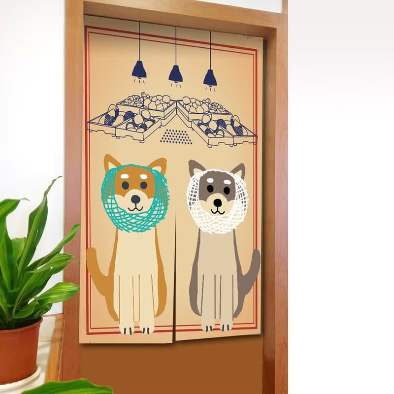 柴犬 門簾 水果網套
