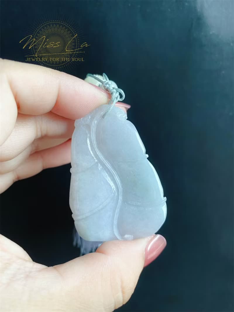 天然緬甸玉 翡翠 螭龍 如意 一葉致富 發財 包掛 禮物 車掛