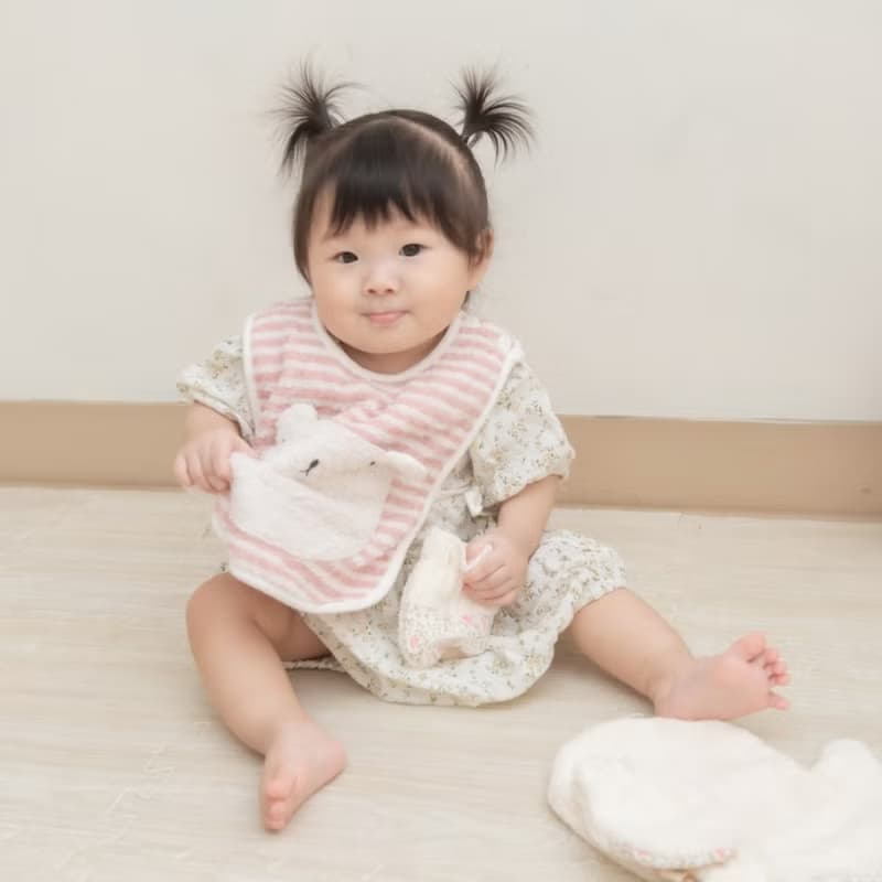日本今治織品ImabariTowelJapan綁繩背心圍兜兜23X28cm-0-3歲適用