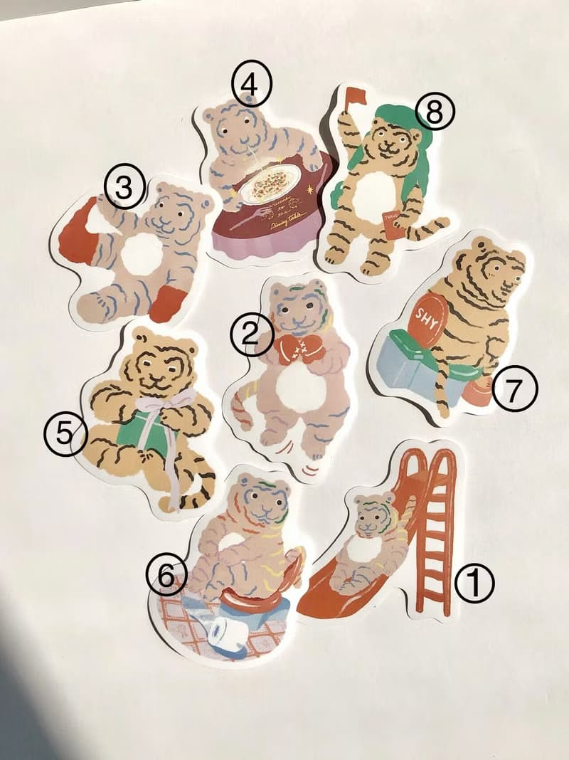 家虎的日常系列 | 防水大貼紙 | 8款