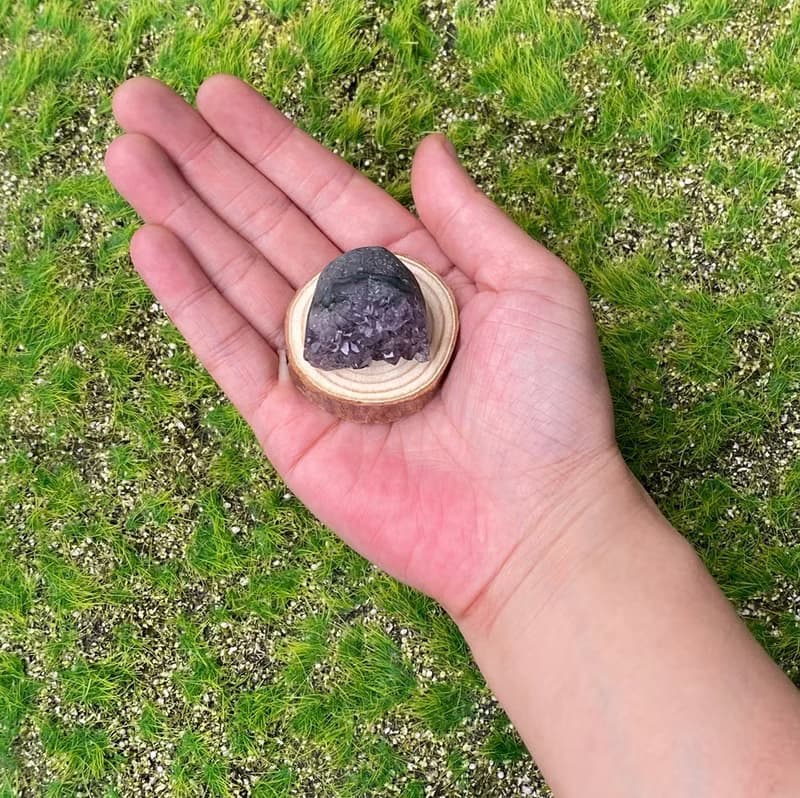 天然小小迷你夢幻紫晶鎮 紫水晶 消磁淨化 快速出貨 辦公室 風水