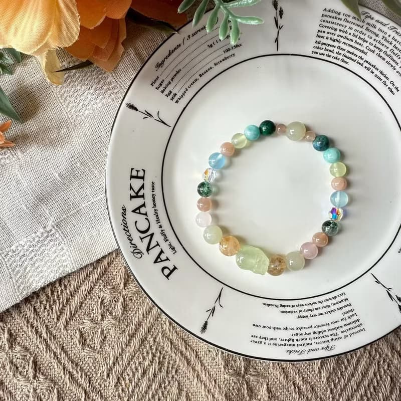 彩虹葡萄晶貔貅彈性手鍊