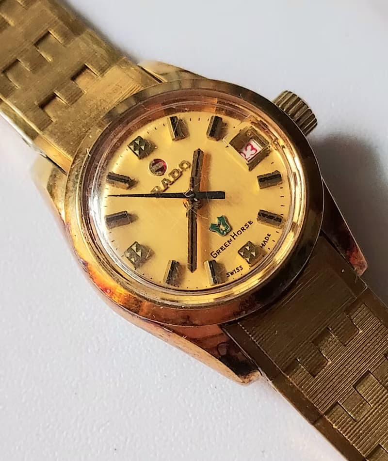 瑞士 RADO 雷達 Green horse 日期自動上鍊 女用機械古董手錶