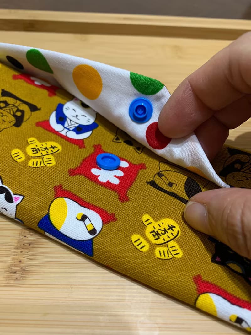 文青風環保筷袋 ~ 日系招財貓 耐看咖 收納 手作餐具袋