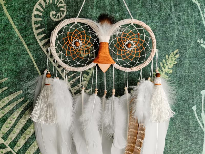 Owl Dream Catcher for Bedroom Wall | Handcrafted with Love for Serene Ambiance