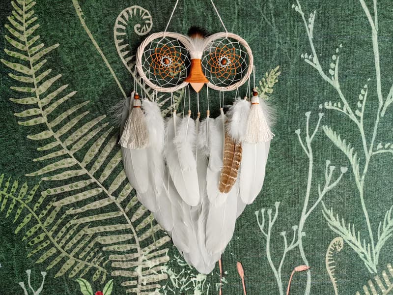 Owl Dream Catcher for Bedroom Wall | Handcrafted with Love for Serene Ambiance