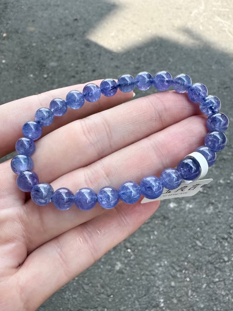 小精品透體濃色坦桑石丹泉石7mm16.6g水晶提升專注力正能量旺人緣