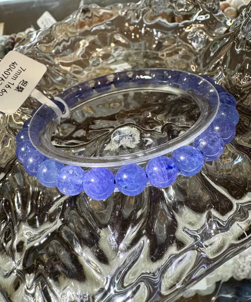 小精品透體濃色坦桑石丹泉石7mm16.6g水晶提升專注力正能量旺人緣