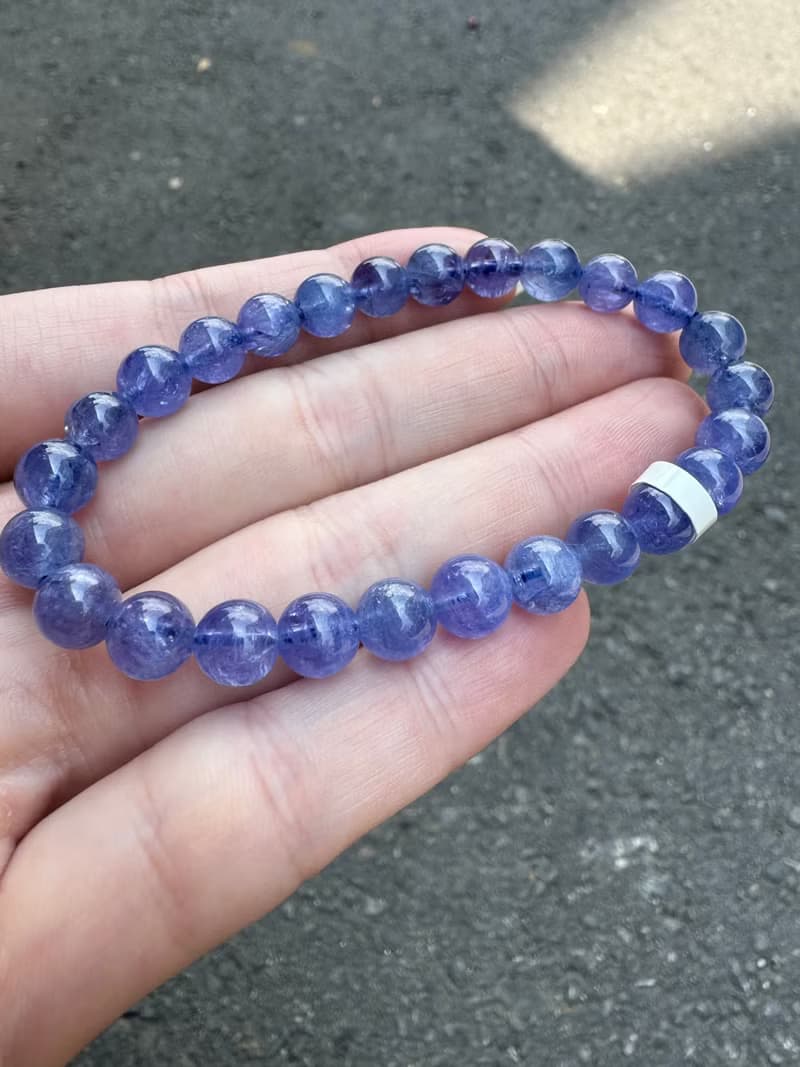 小精品透體濃色坦桑石丹泉石7mm16.6g水晶提升專注力正能量旺人緣