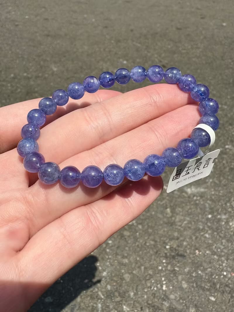 小精品透體濃色坦桑石丹泉石7mm16.6g水晶提升專注力正能量旺人緣