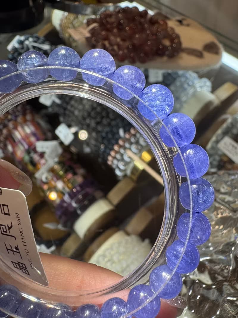 小精品透體濃色坦桑石丹泉石7mm16.6g水晶提升專注力正能量旺人緣
