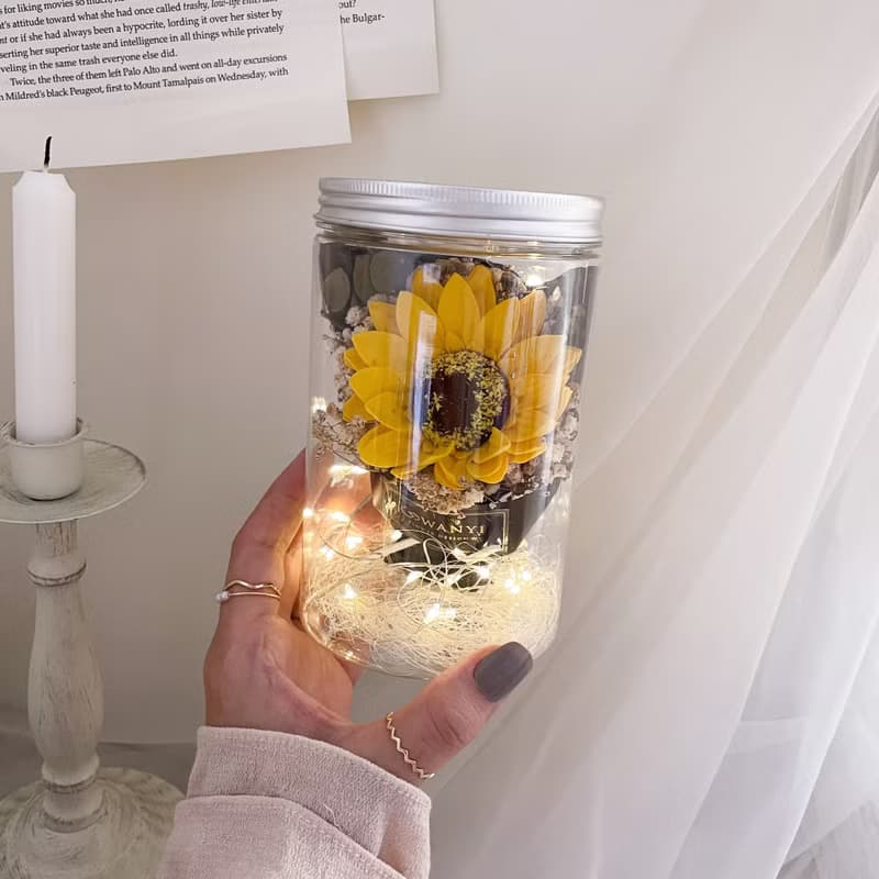 經典向日葵小花罐  畢業禮物 乾燥花 情人節 花束 送禮 生日禮物