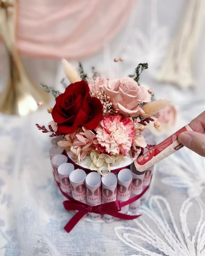 不凋玫瑰有錢花蛋糕 母親節花禮 生日花禮