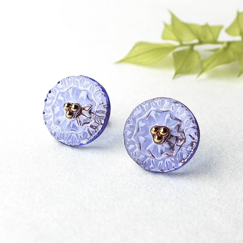 アジサイピアス/イヤリング(ブルー)