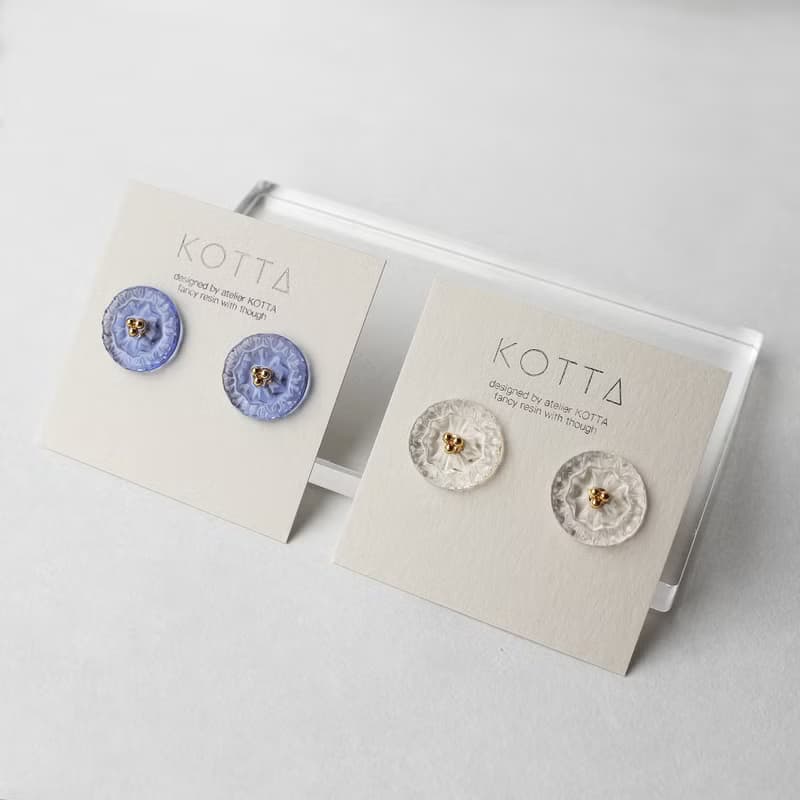 アジサイピアス/イヤリング(ブルー)