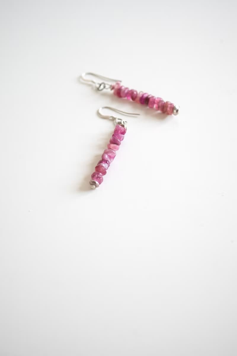 Pink Tourmaline Earrings, 925 Silver, Capricorn Stone, valentine daygift
