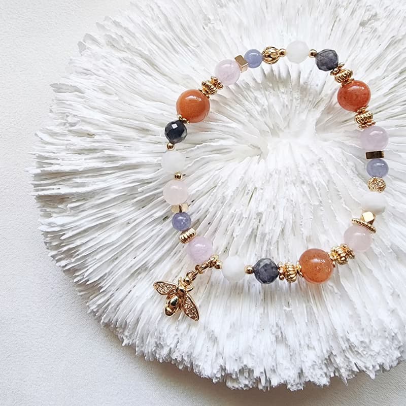 詩人的三色堇 | 金太陽 丹泉石 堇青石 天然水晶手鍊 延長鏈