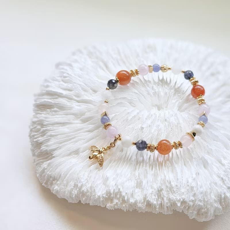 詩人的三色堇 | 金太陽 丹泉石 堇青石 天然水晶手鍊 延長鏈