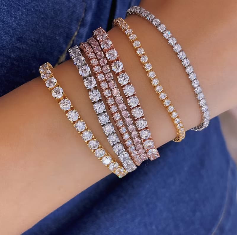 滿鑽閃爍純銀手鍊2.5mm