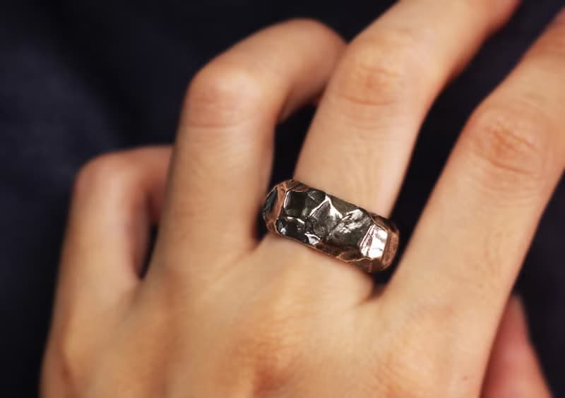 質感系列-不規則岩石925銀戒