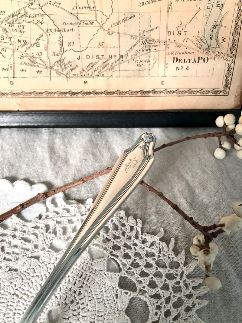 百年古董 1915年美國Rockford鍍銀大湯匙/分菜匙