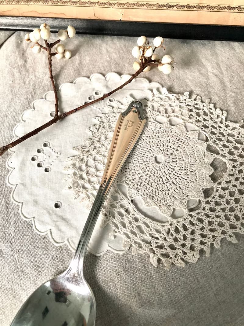 百年古董 1915年美國Rockford鍍銀大湯匙/分菜匙