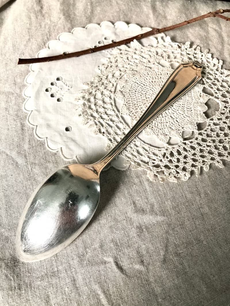 百年古董 1915年美國Rockford鍍銀大湯匙/分菜匙