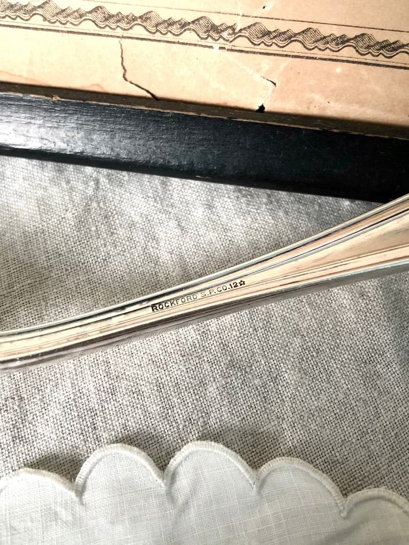 百年古董 1915年美國Rockford鍍銀大湯匙/分菜匙