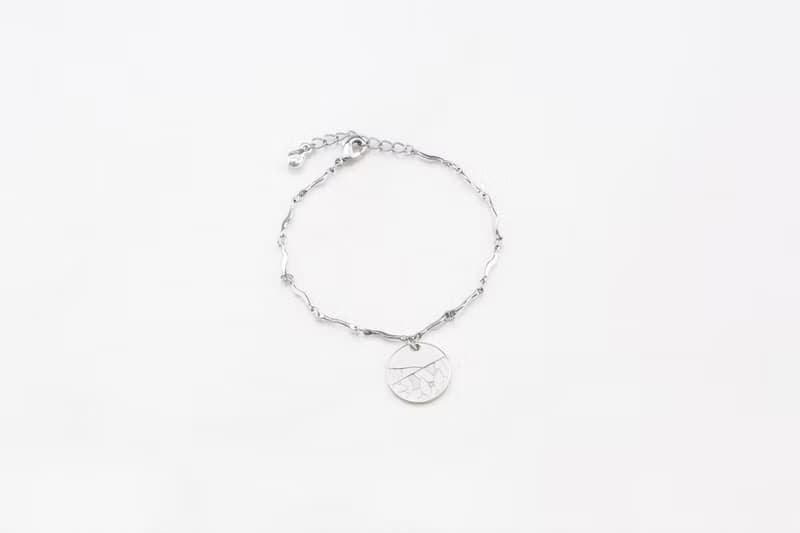 花朵系列 漸層葉子圖門手鍊 -金/銀 (HBRJA1003B)