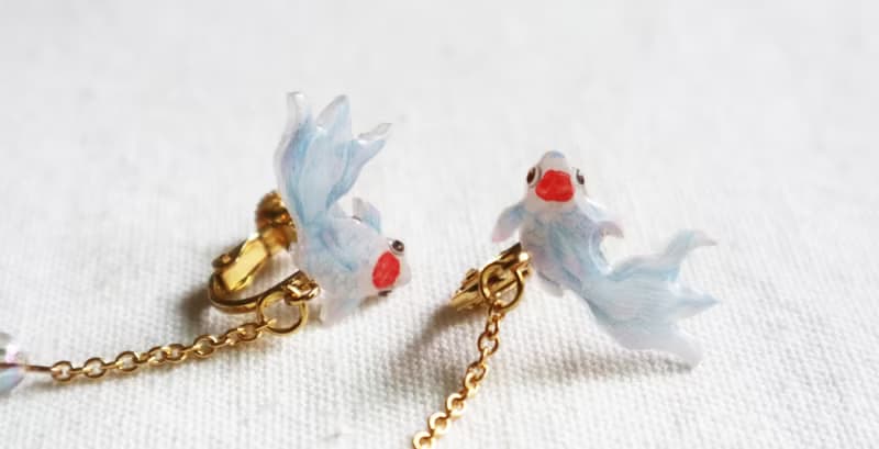 丹頂 金魚 耳環