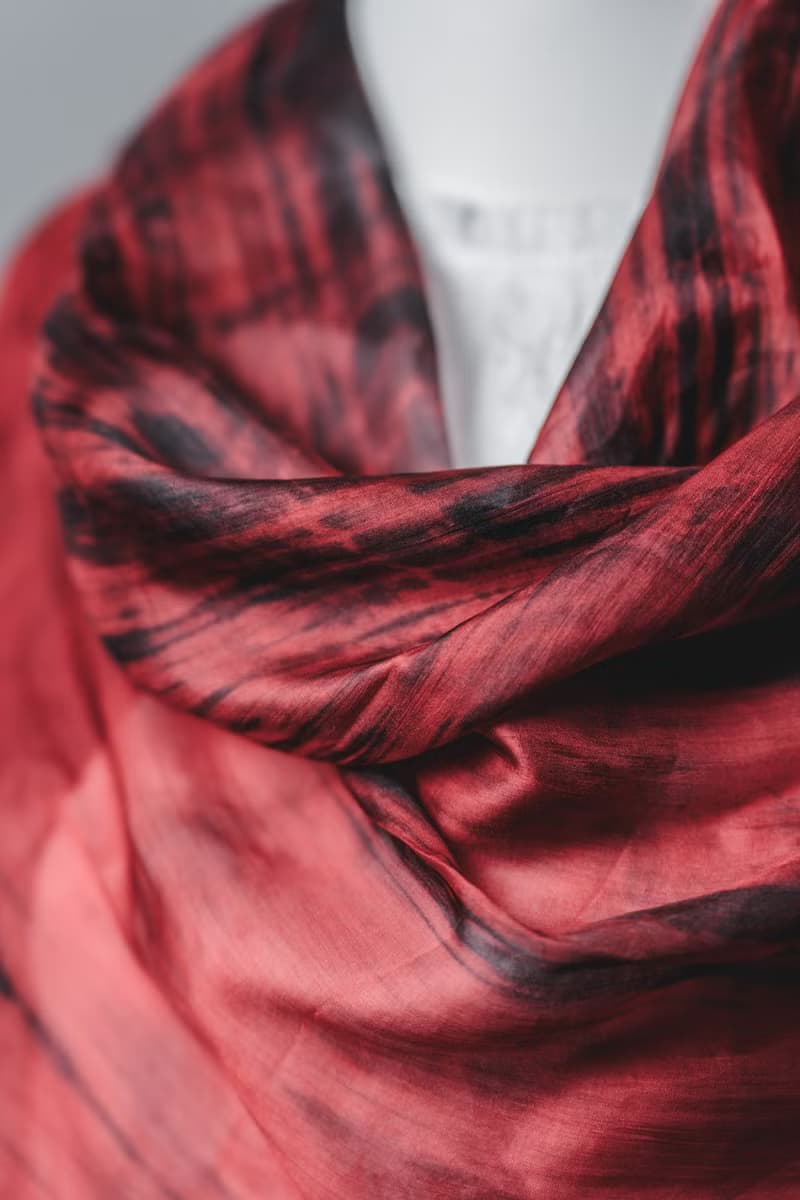 100% Mulberry Silk Scarf – Hand Dyed, Lightweight, Red and Black