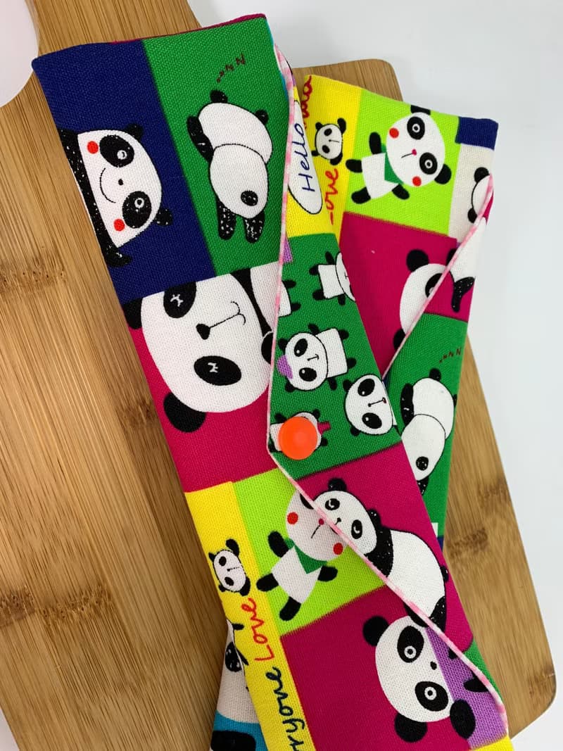 文青風環保筷袋  超Q胖達  手作餐具袋.交換禮物.