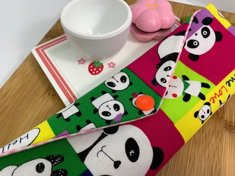 文青風環保筷袋  超Q胖達  手作餐具袋.交換禮物.