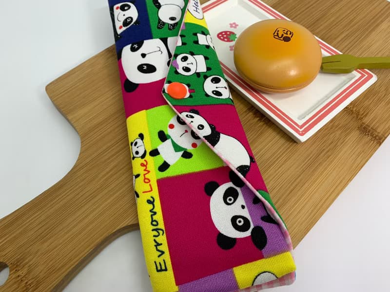文青風環保筷袋  超Q胖達  手作餐具袋.交換禮物.