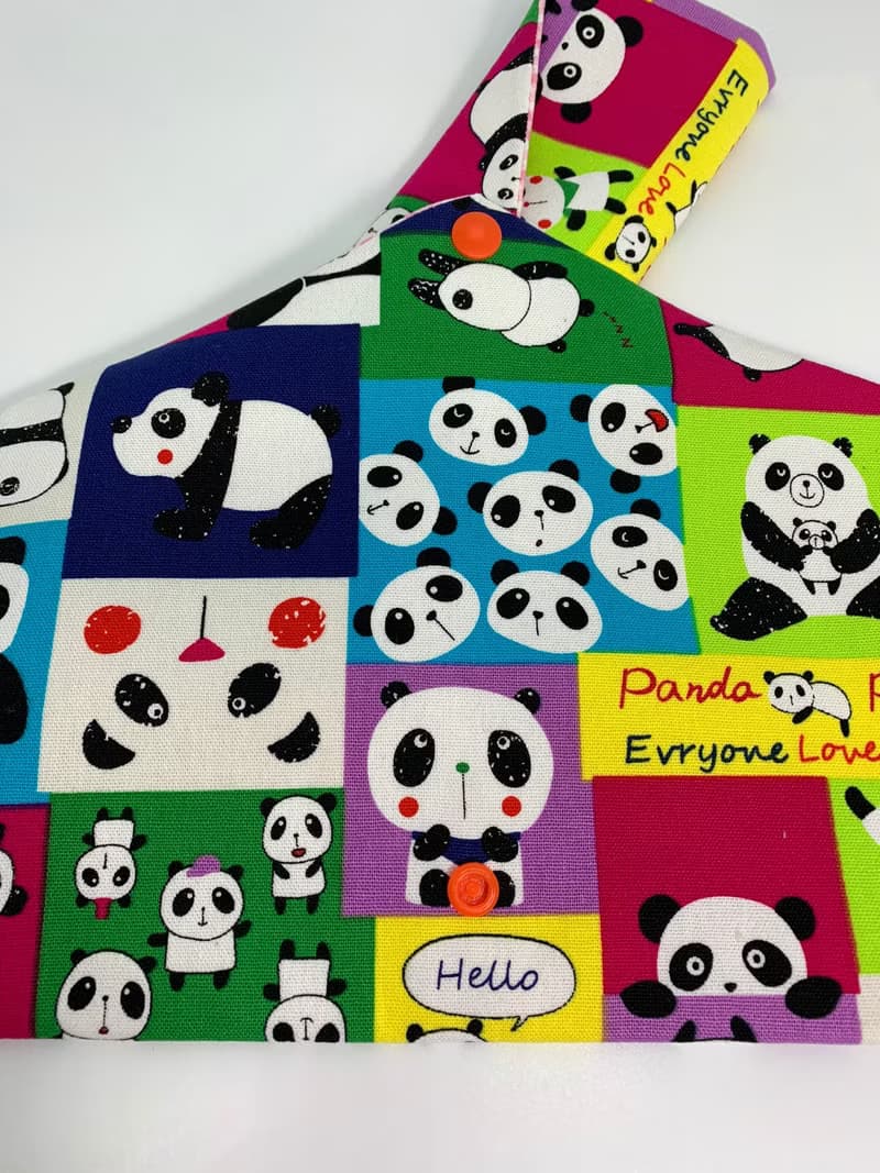 文青風環保筷袋  超Q胖達  手作餐具袋.交換禮物.