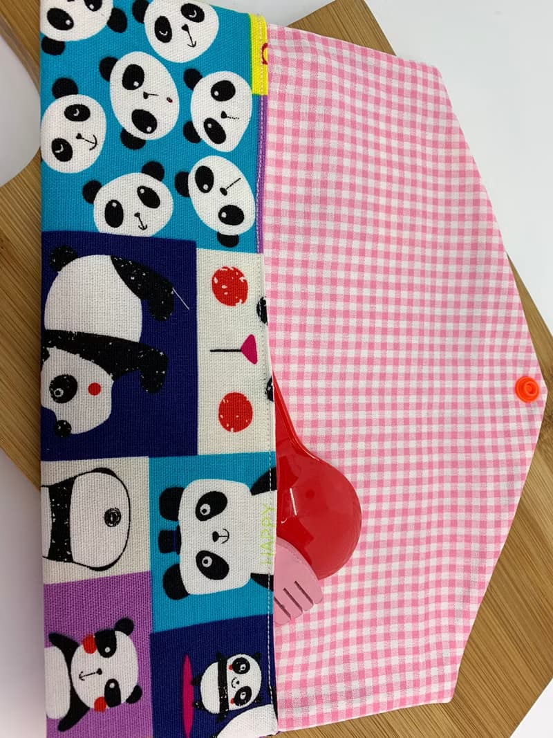 文青風環保筷袋  超Q胖達  手作餐具袋.交換禮物.