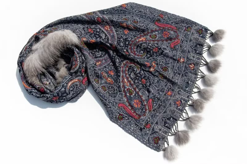 喀什米爾Cashmere/水煮羊毛披肩/針織圍巾/刺繡圍巾/羊絨披巾-花
