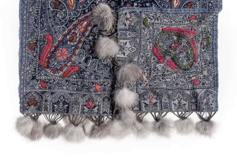 喀什米爾Cashmere/水煮羊毛披肩/針織圍巾/刺繡圍巾/羊絨披巾-花