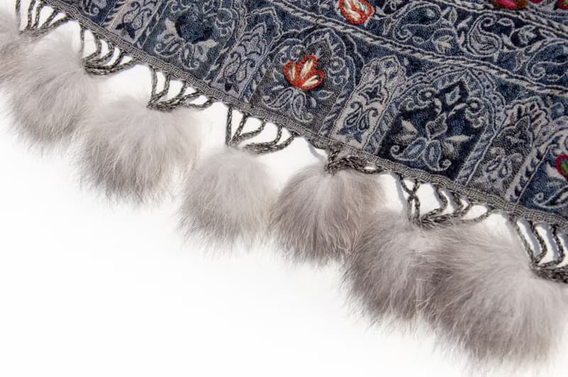 喀什米爾Cashmere/水煮羊毛披肩/針織圍巾/刺繡圍巾/羊絨披巾-花