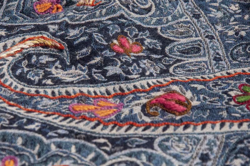 喀什米爾Cashmere/水煮羊毛披肩/針織圍巾/刺繡圍巾/羊絨披巾-花