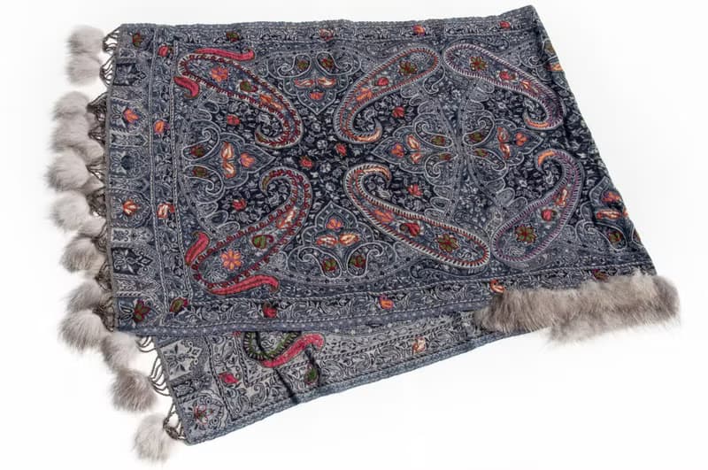 喀什米爾Cashmere/水煮羊毛披肩/針織圍巾/刺繡圍巾/羊絨披巾-花