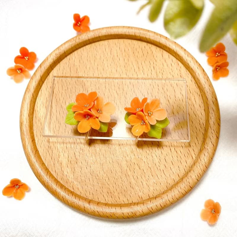 金木犀、桂花耳環 | 黏土耳環