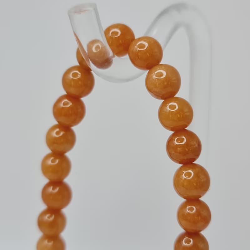 天然加溫橘紅翡活力手串 手珠 珠串 | 天然緬甸玉A貨翡翠