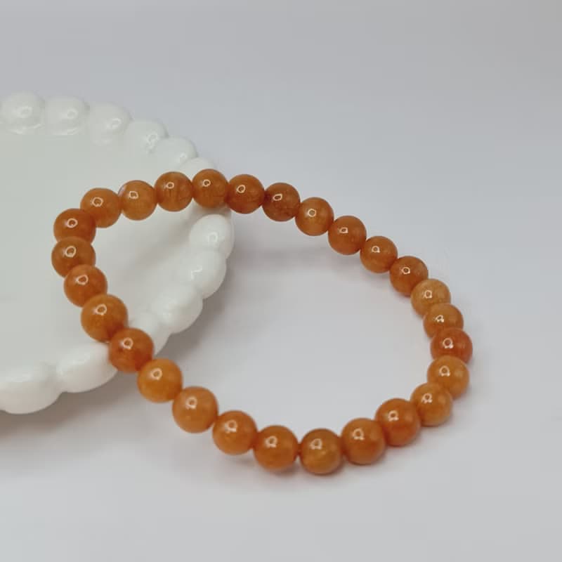 天然加溫橘紅翡活力手串 手珠 珠串 | 天然緬甸玉A貨翡翠