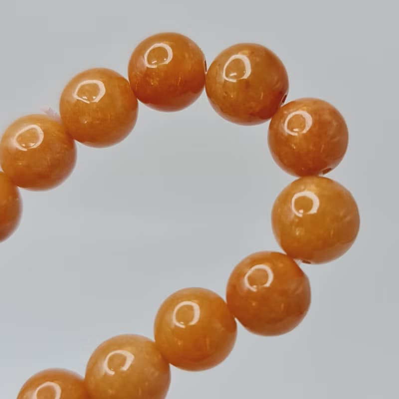 天然加溫橘紅翡活力手串 手珠 珠串 | 天然緬甸玉A貨翡翠