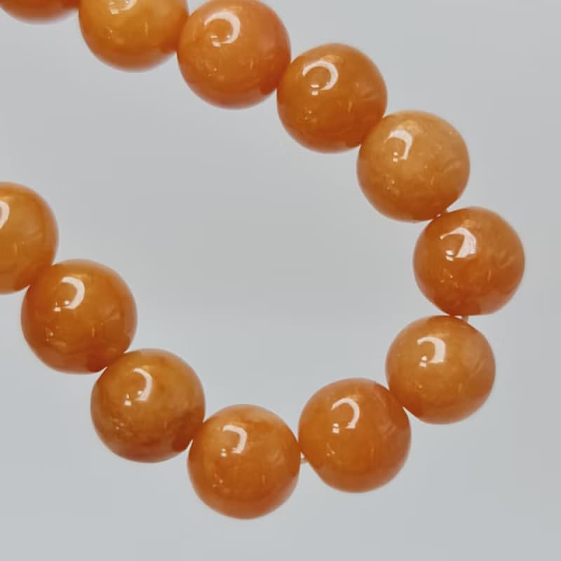 天然加溫橘紅翡活力手串 手珠 珠串 | 天然緬甸玉A貨翡翠