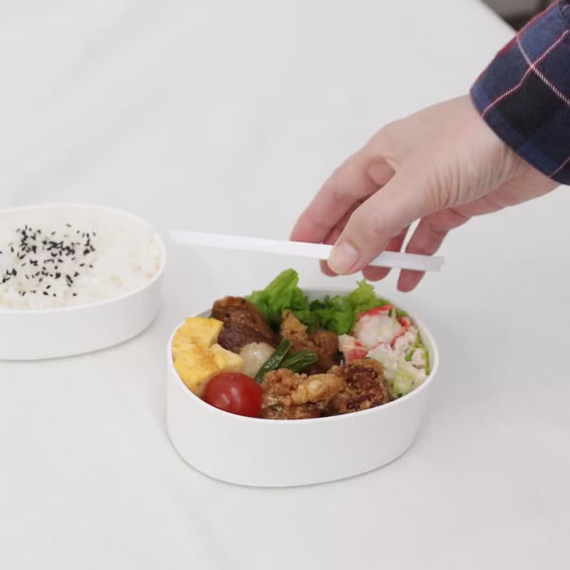 Basic Elements 2-Tier Oval Lunchbox 570ml Box Container Meal Food Made In Japan